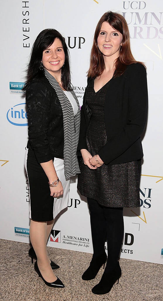 Margaret Tiuchta and Una Fitzgerald at the UCD Alumni Awards 2016 at O Reilly Hall in UCD, Dublin (Picture: Brian McEvoy).