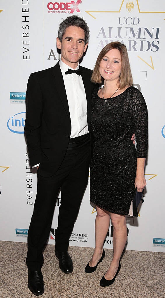 Gareth Parry and Megan Parry at the UCD Alumni Awards 2016 at O Reilly Hall in UCD, Dublin (Picture: Brian McEvoy).