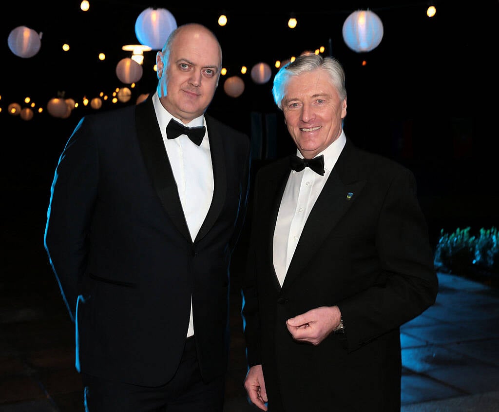 Dara O Briain and Pat Kenny at the UCD Alumni Awards 2016 at O Reilly Hall in UCD, Dublin (Picture: Brian McEvoy).