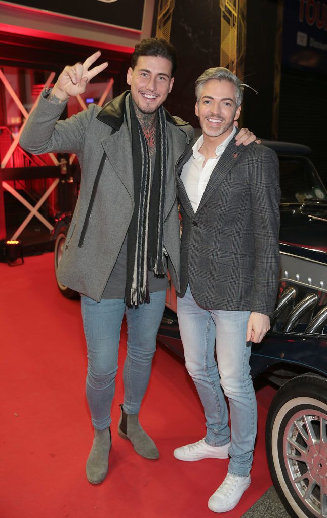 Big Brother star Jeremy McConnell and Dillon St Paul of the Apprentice at the Irish premiere screening of Brad Pitt's film Allied at the Savoy Cinema, Dublin (Picture Brian McEvoy).
