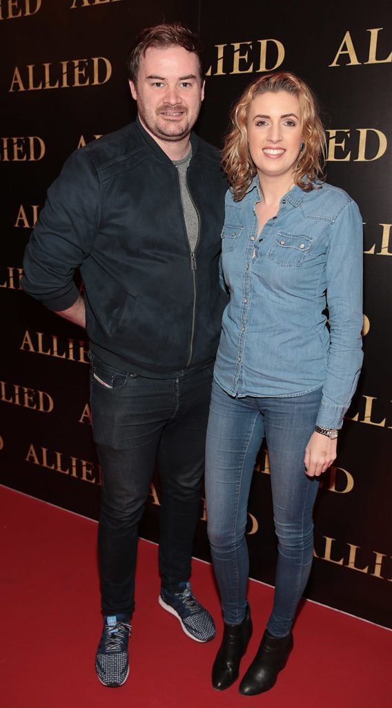 Cormac Moore and Teresa Ryan at the Irish premiere screening of Brad Pitt's film Allied at the Savoy Cinema, Dublin (Picture Brian McEvoy).
