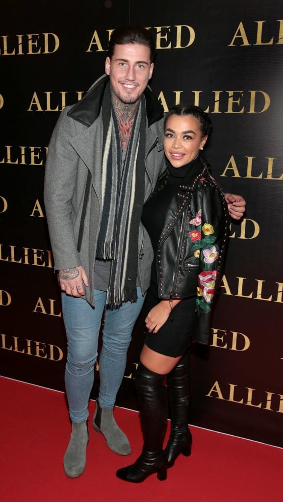 Jeremy McConnell and Bianca Lynch as they arrived at the Irish premiere screening of Brad Pitt's film Allied at the Savoy Cinema, Dublin (Picture Brian McEvoy).
