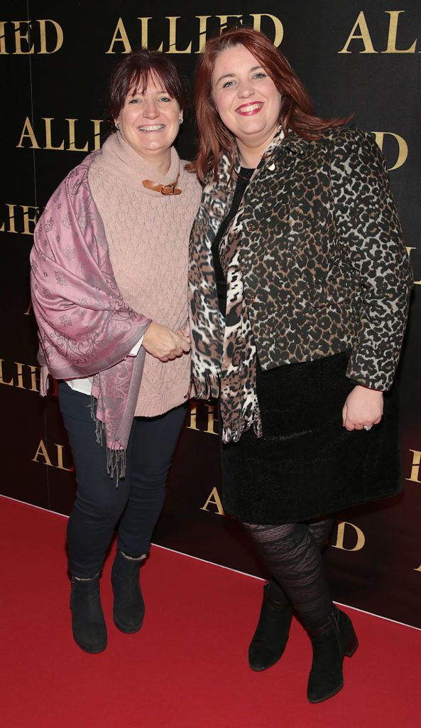 Karen O Connor and Emma Olohan at the Irish premiere screening of Brad Pitt's film Allied at the Savoy Cinema, Dublin (Picture Brian McEvoy).