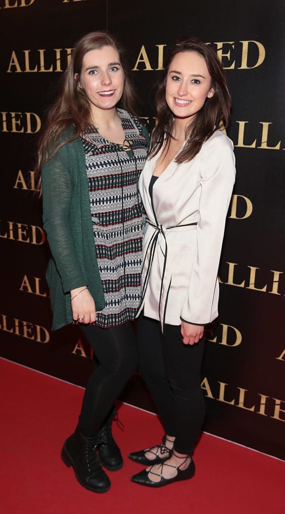 Roxanne Kearney and Ciara Horgan at the Irish premiere screening of Brad Pitt's film Allied at the Savoy Cinema, Dublin (Picture Brian McEvoy).