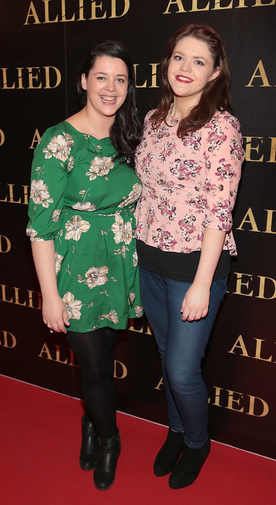 Christine McAree and Aine McAree at the Irish premiere screening of Brad Pitt's film Allied at the Savoy Cinema, Dublin (Picture Brian McEvoy).