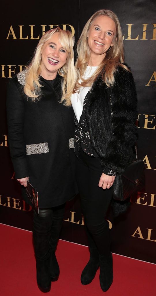 Aileen Hickey and Anna Barry at the Irish premiere screening of Brad Pitt's film Allied at the Savoy Cinema, Dublin (Picture Brian McEvoy).