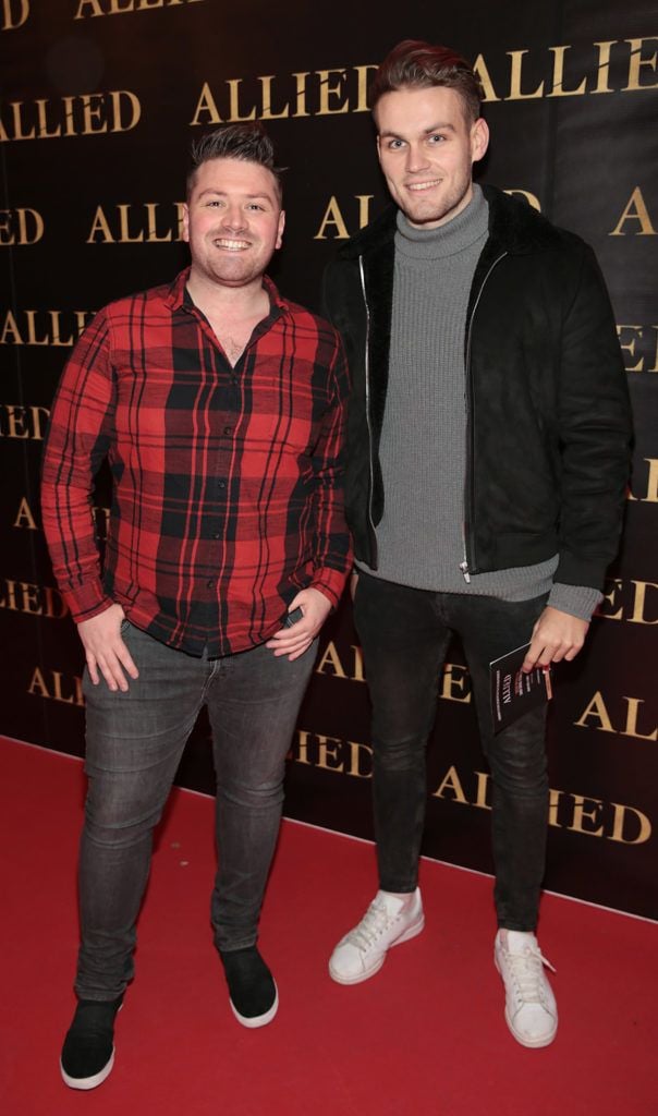 Thomas Crosse and Ashlee Dwane at the Irish premiere screening of Brad Pitt's film Allied at the Savoy Cinema, Dublin (Picture Brian McEvoy).