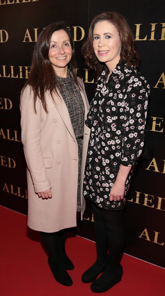 Cera Slevin and Avril Keely at the Irish premiere screening of Brad Pitt's film Allied at the Savoy Cinema, Dublin (Picture Brian McEvoy).