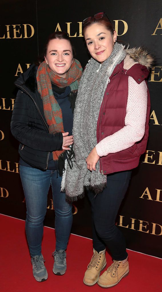 Aoife Flynn andVicki Novakivska at the Irish premiere screening of Brad Pitt's film Allied at the Savoy Cinema, Dublin (Picture Brian McEvoy).