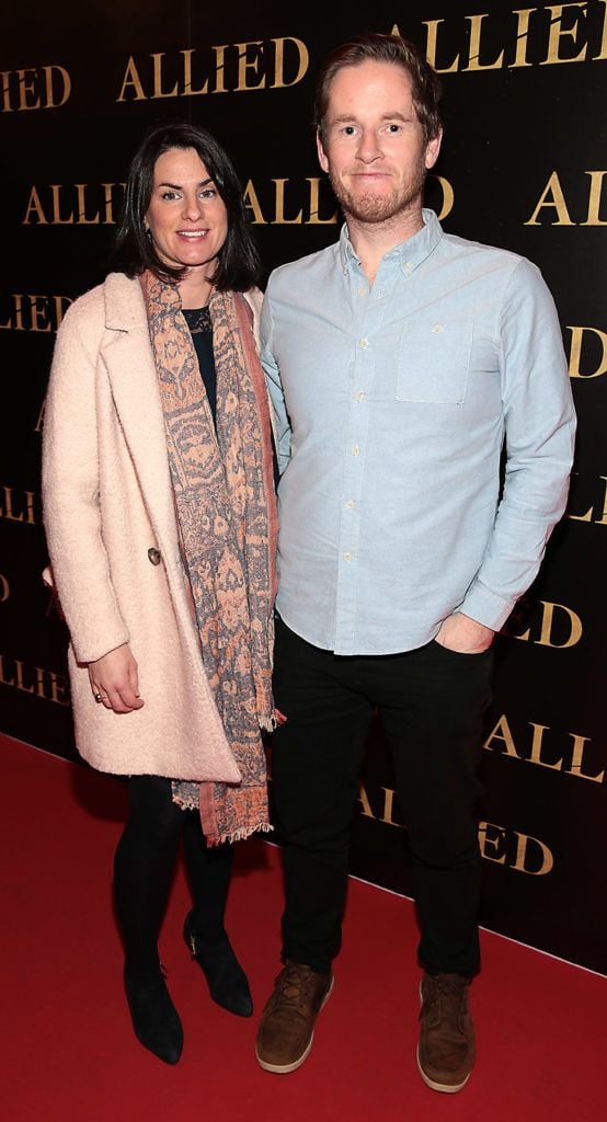 Sarah Brady and Steven Boyd at the Irish premiere screening of Brad Pitt's film Allied at the Savoy Cinema, Dublin (Picture Brian McEvoy).