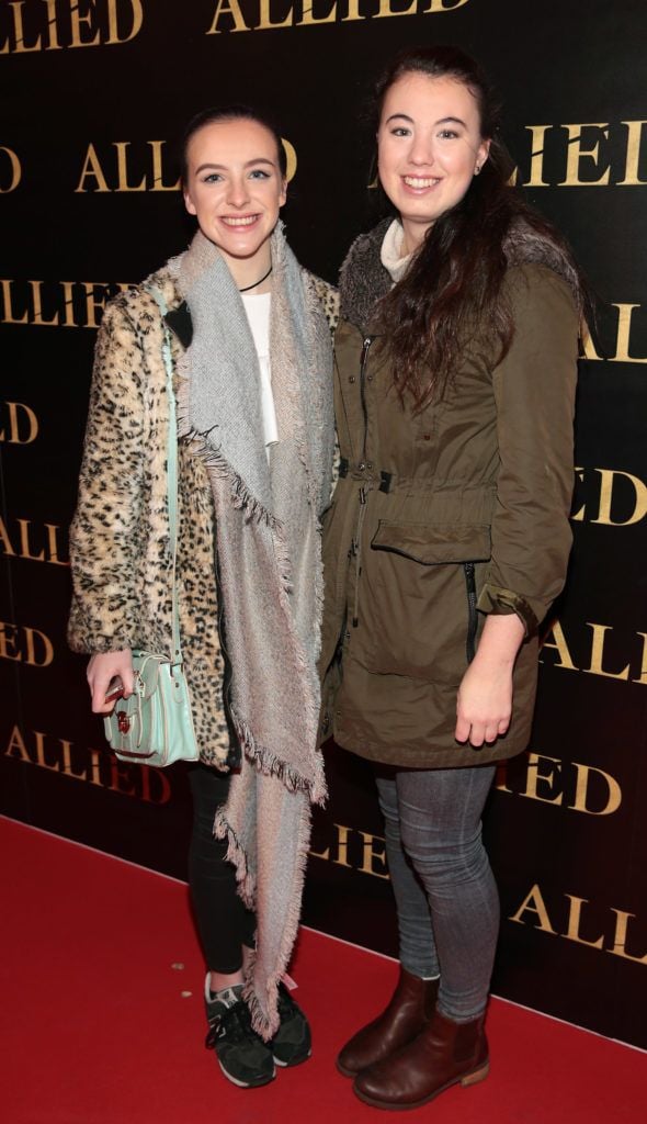 Deirdre Kelly and Annabel Murray at the Irish premiere screening of Brad Pitt's film Allied at the Savoy Cinema, Dublin (Picture Brian McEvoy).