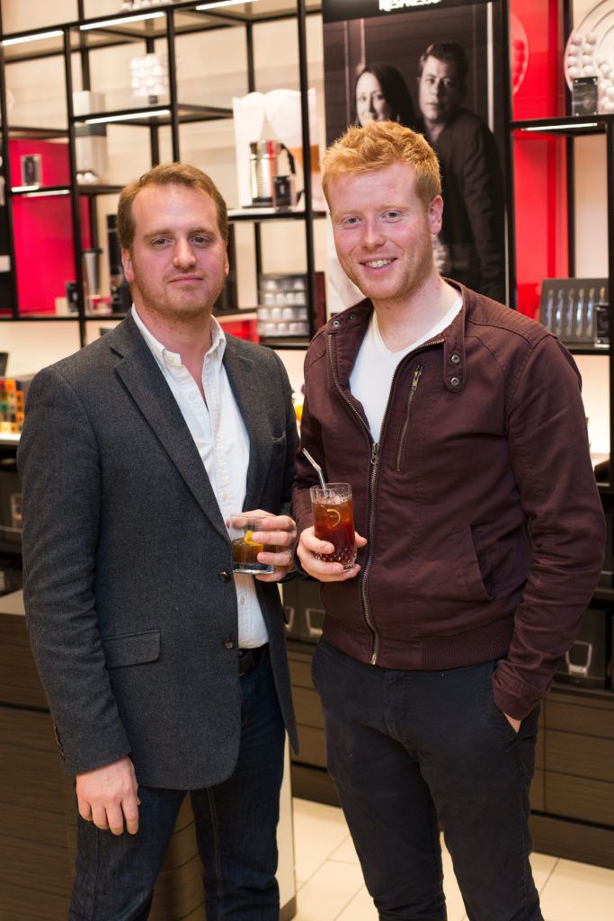 Boris Coridian and Mark Moriarty at the launch of N Magazine's #27 Edition by Nespresso in the Nespresso Boutique, Duke Street Dublin