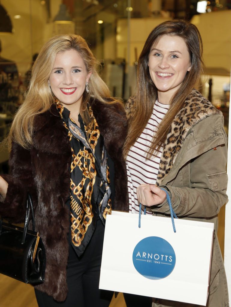 Marie Lynch and Emma Archibold at the Arnotts Christmas Night In for Wondercard customers. Photo Kieran Harnett