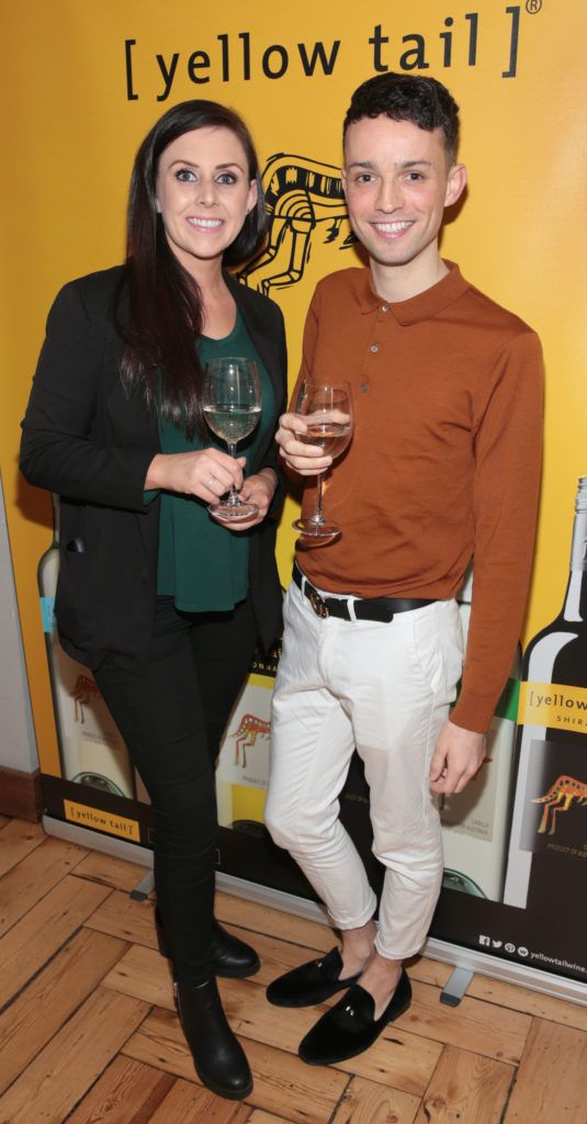 Heather McAree and James Kavanagh at the Yellow Tail wine tasting festive event at Fade Street Social, Dublin (Picture: Brian McEvoy)