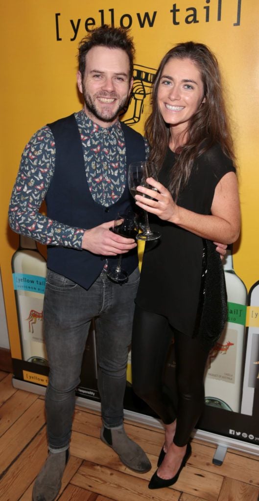 Brendan Rogers and Fiona Shiel at the Yellow Tail wine tasting festive event at Fade Street Social, Dublin (Picture: Brian McEvoy)