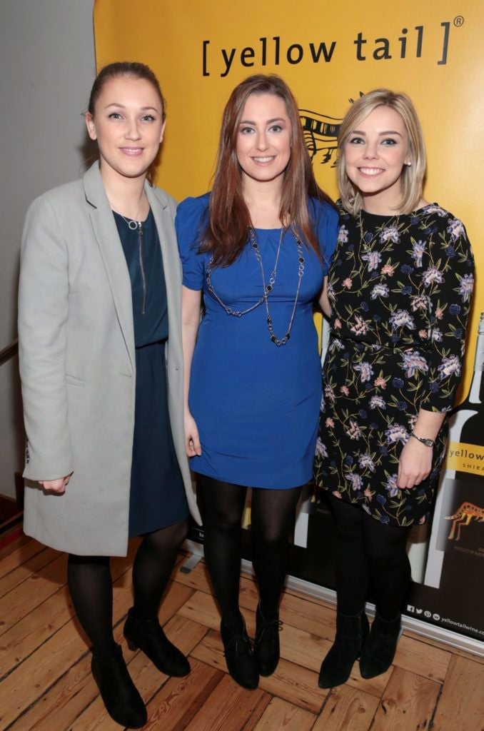 Angelina Farrell, Gillian Fennelly and Roisin Heeney at the Yellow Tail wine tasting festive event at Fade Street Social, Dublin (Picture: Brian McEvoy)