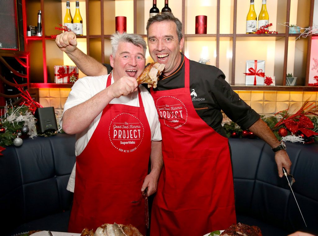 Martin Shanahan and Kevin Dundon pictured at SuperValu's celebration of local and Irish at Christmas event in Charlotte Quay, 23/11/16. Pic: Marc O'Sullivan