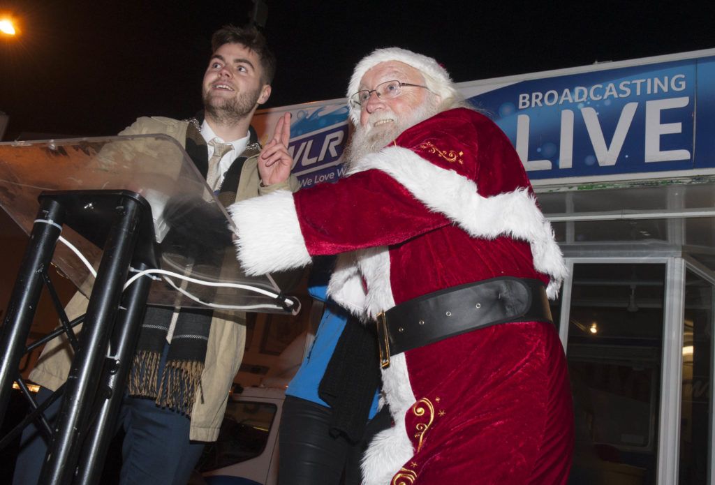 Waterford Mayor Adam Wyse and Santa turn on the Christmas lights at the opening weekend of Winterval Festival in Waterford, Ireland's biggest and best Christmas Festival with a sparkling programme of over 30 different events and activities. Pic Patrick O'Leary