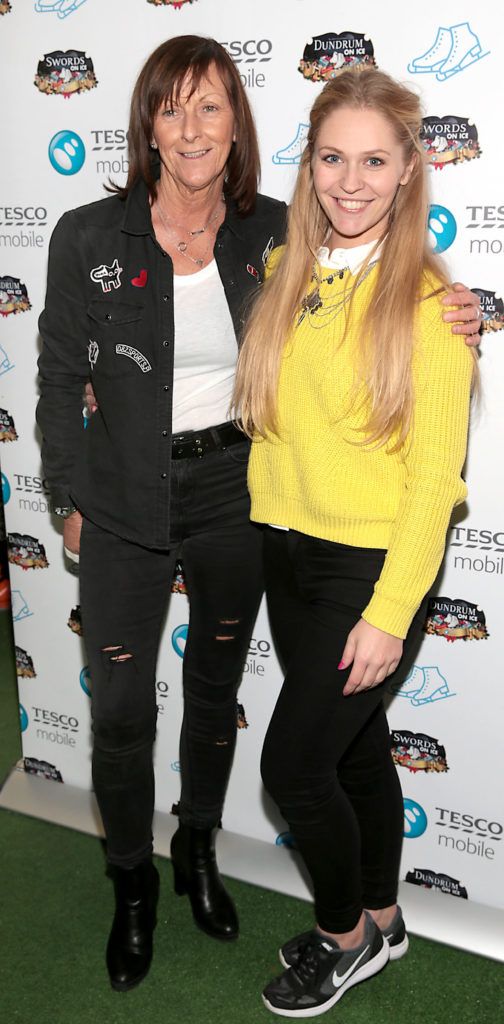 Siobhan Monerawela and Emma Murphy pictured at the Tesco Mobile Ireland and Dundrum on Ice VIP evening (Picture: Brian McEvoy).