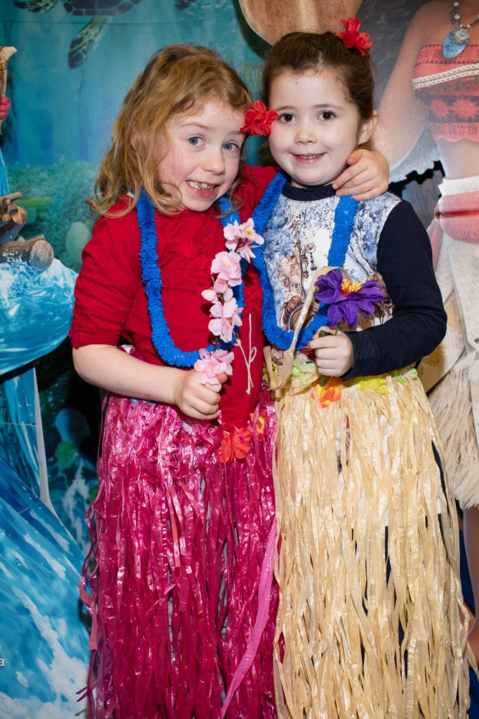 Emily McGovern and Sarah Mai Holmes pictured at the Disney Ireland Special preview screening of ‘Moana’ at Odeon Point Village. Moana will be released nationwide on Dec 2. Photo. Anthony Woods