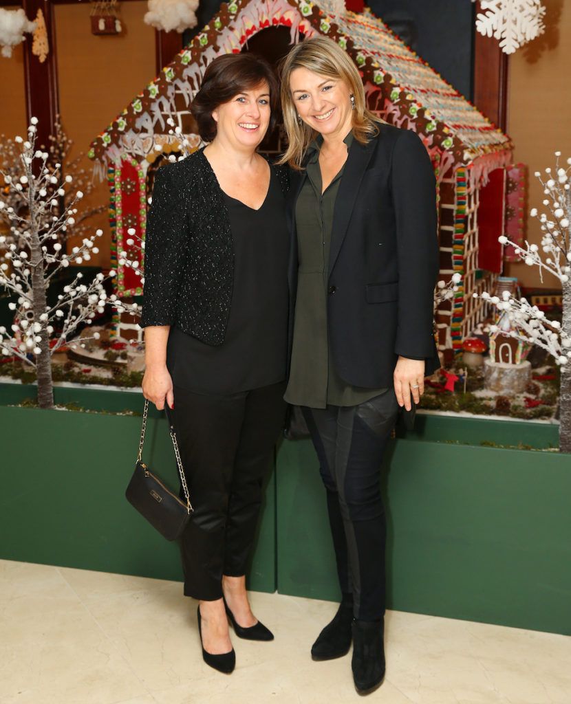 Pictured are Maureen O'Meara and Una Moloney at the annual Shelbourne Hotel Christmas Tree Lighting Ceremony. With the stunning tree officially lit up by very special guest Ryan Tubridy. Pic: Marc O'Sullivan