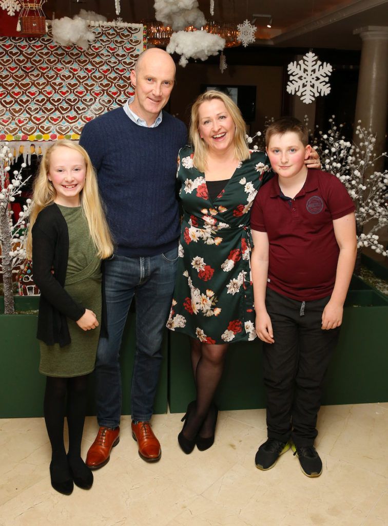 Pictured are Emma, Robbie, Eimear and Finley Gallagher at the annual Shelbourne Hotel Christmas Tree Lighting Ceremony. With the stunning tree officially lit up by very special guest Ryan Tubridy. Pic: Marc O'Sullivan