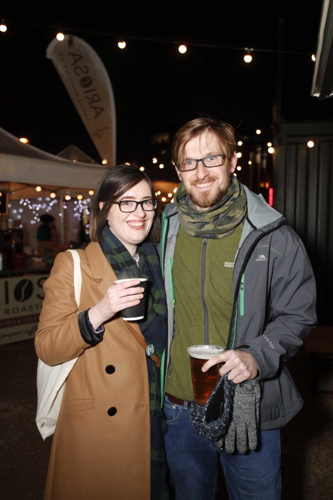 Pictured is Grace O'Connor and James Foley at the launch of EatYard, a new and innovative street food market space located next to The Bernard Shaw on 25/11/16. Picture Conor McCabe Photography