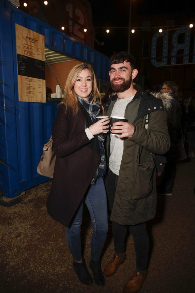 Pictured is Sinead Lanigan and Adam Lafferty at the launch of EatYard, a new and innovative street food market space located next to The Bernard Shaw on 25/11/16. Picture Conor McCabe Photography