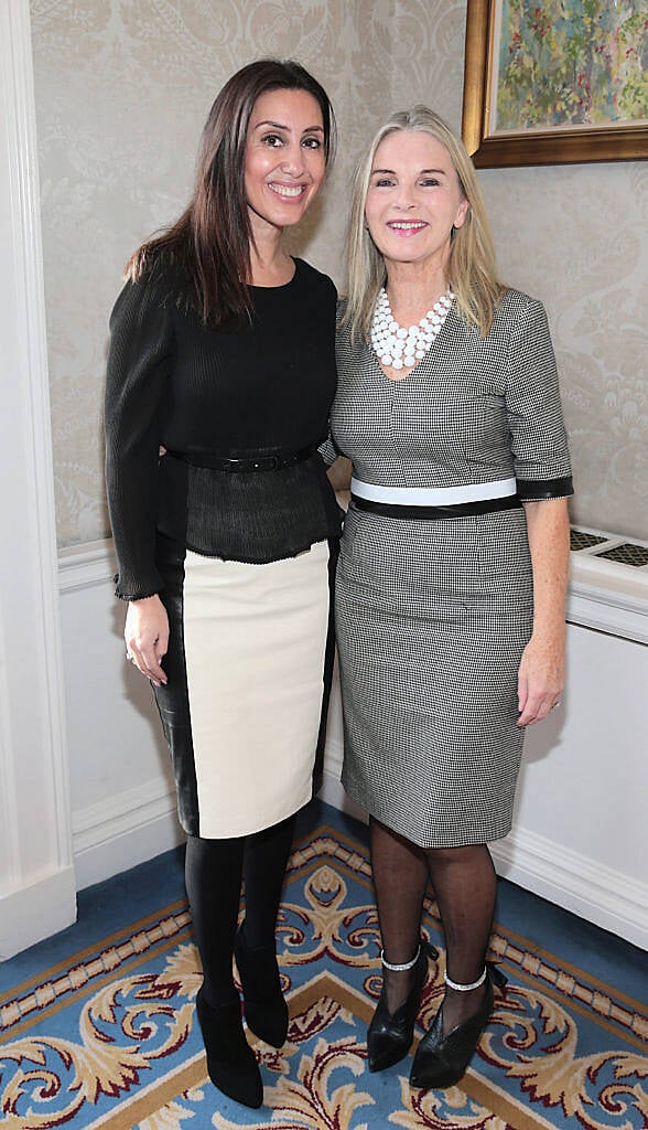 Aisling Kilduff and Marion Cunningham at the Cari Charity Christmas lunch at the Shelbourne Hotel, Dublin (Picture Brian McEvoy).