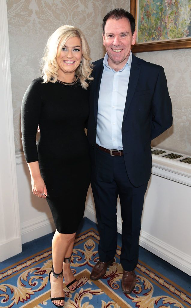 Caroline Geraghty and Mike Thornton at the Cari Charity Christmas lunch at the Shelbourne Hotel, Dublin (Picture Brian McEvoy).
