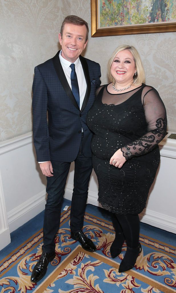 Alan Hughes and Carmel Breheny at the Cari Charity Christmas lunch at the Shelbourne Hotel, Dublin (Picture Brian McEvoy).