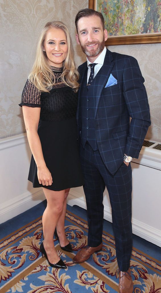 Paul Byrom and wife Dominique Byrom at the Cari Charity Christmas lunch at the Shelbourne Hotel, Dublin (Picture Brian McEvoy).