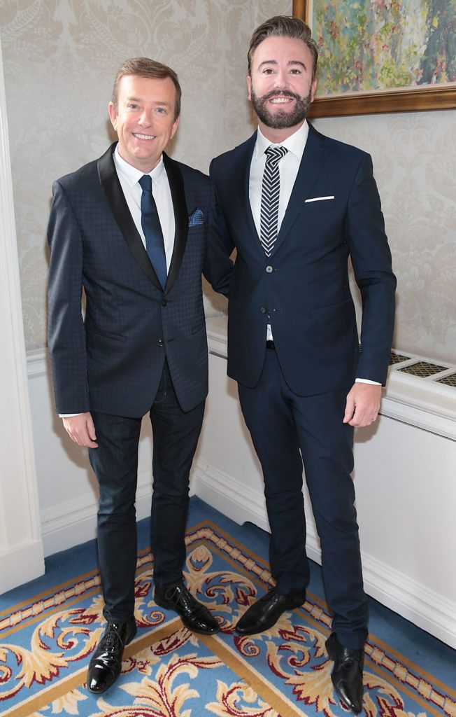 Alan Hughes and Karl Broderick at the Cari Charity Christmas lunch at the Shelbourne Hotel, Dublin (Picture Brian McEvoy).