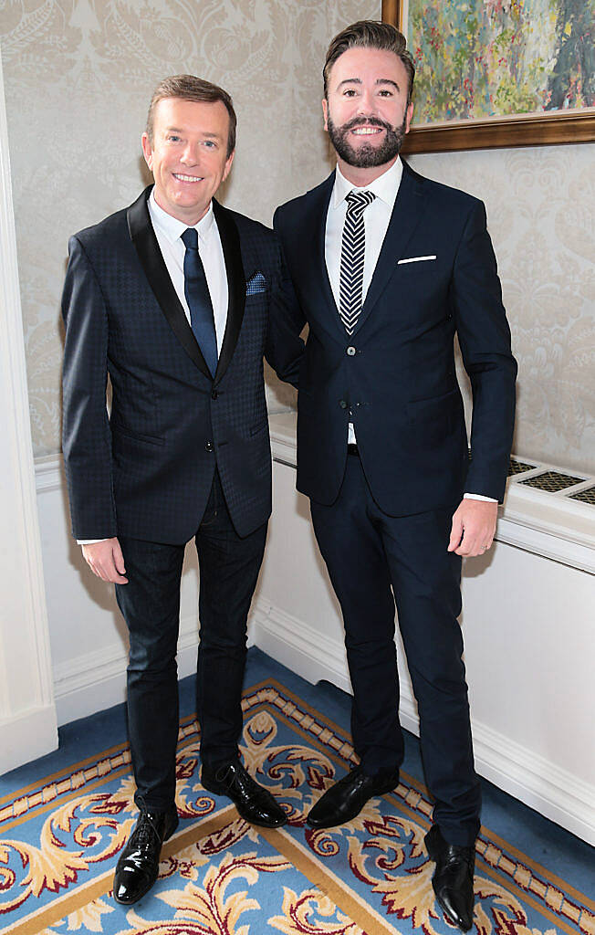 Alan Hughes and Karl Broderick at the Cari Charity Christmas lunch at the Shelbourne Hotel, Dublin (Picture Brian McEvoy).