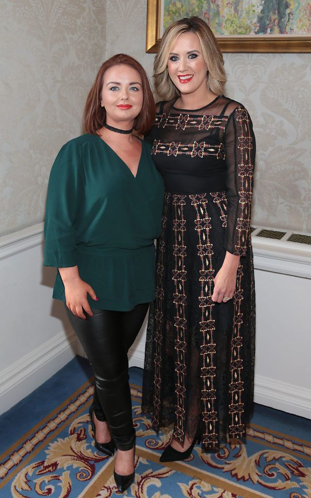 Lisa McDermott and Linda Simpson at the Cari Charity Christmas lunch at the Shelbourne Hotel, Dublin (Picture Brian McEvoy).