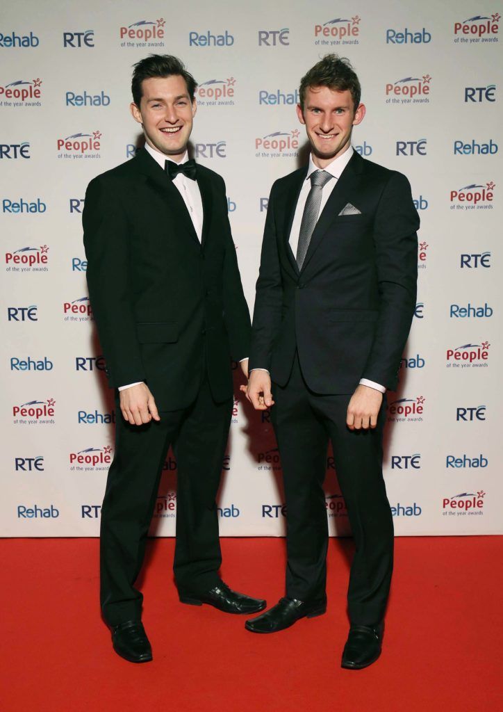 Paul and Gary O’Donovan, pictured on the red carpet prior to the start of the 2016 Rehab People of the Year Awards held in the CityWest Hotel. Pic. Robbie Reynolds