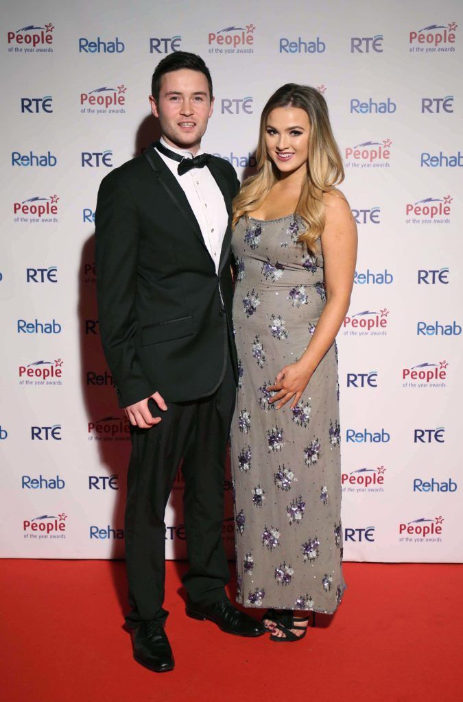 Matthew Jordan and Sinead Flynn, pictured on the red carpet prior to the start of the 2016 Rehab People of the Year Awards held in the CityWest Hotel. Pic. Robbie Reynolds