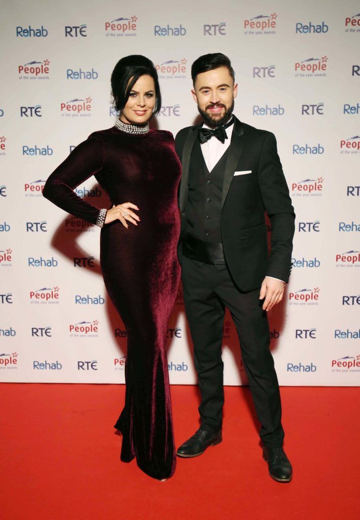 Audrey McGrath and Deric Hartigan, pictured on the red carpet prior to the start of the 2016 Rehab People of the Year Awards held in the CityWest Hotel. Pic. Robbie Reynolds