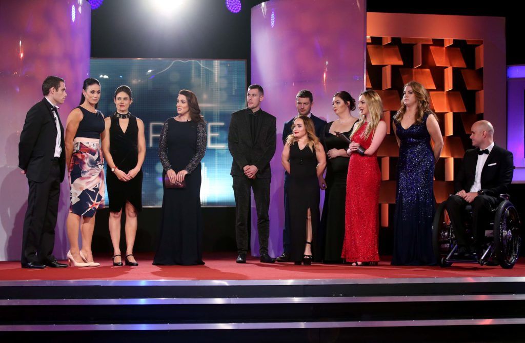 Members of The Irish Paralympic Team, pictured on stage with Grainne Seoige. Pic. Robbie Reynolds