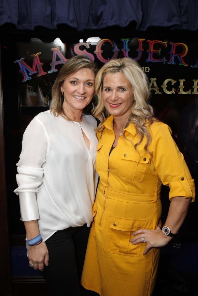 Pictured at the launch of the 'Masquerade and Spectacle' the late night theatre club at Number Twenty Two, South Anne Street, Dublin 2 which is a unique and exclusive venue that combines the Library Bar, restaurant, club and theatre, were Emma Coppola and Bernice Moran. Picture Robbie Reynolds Photography.