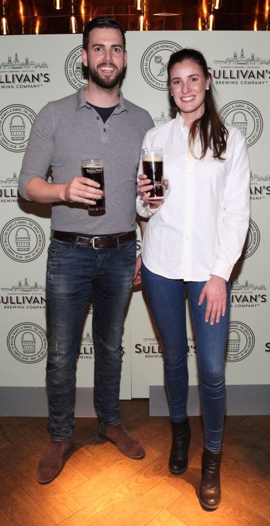 Jamie White and Sophie Carton at the Dublin launch of Sullivan's Brewing Company at Lemon and Duke, Royal Hibernan Way, Dublin. Picture Brian Mcevoy.