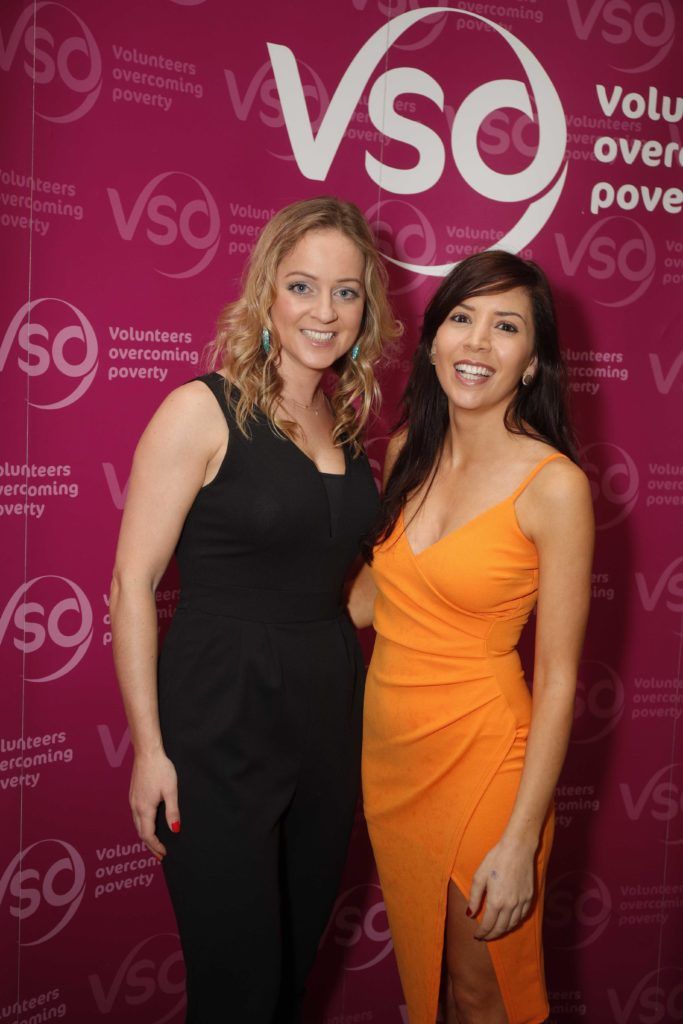 Pictured was Sarah Large and Marie McLoughlin at VSO Ireland's fashion fundraiser Chic at the Shelbourne Hotel. Picture Conor McCabe Photography.