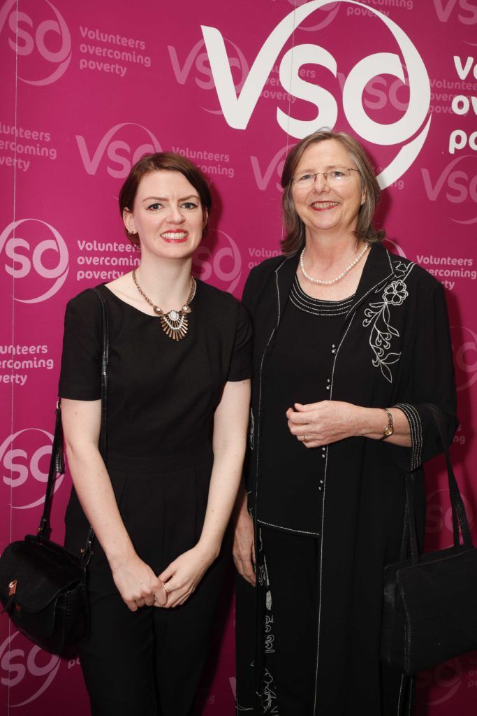 Pictured was Annette O'Sullivan and Kate O'Donnell at VSO Ireland's fashion fundraiser Chic at the Shelbourne Hotel. Picture Conor McCabe Photography.