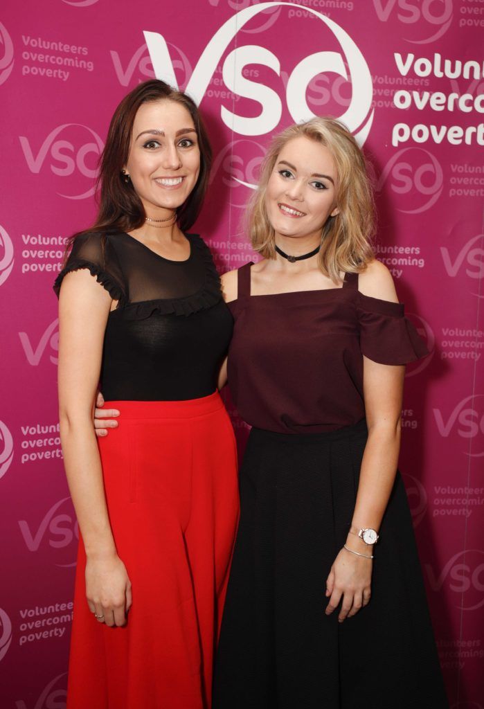 Pictured was Emma Cahill and Meg Kelly at VSO Ireland's fashion fundraiser Chic at the Shelbourne Hotel. Picture Conor McCabe Photography.