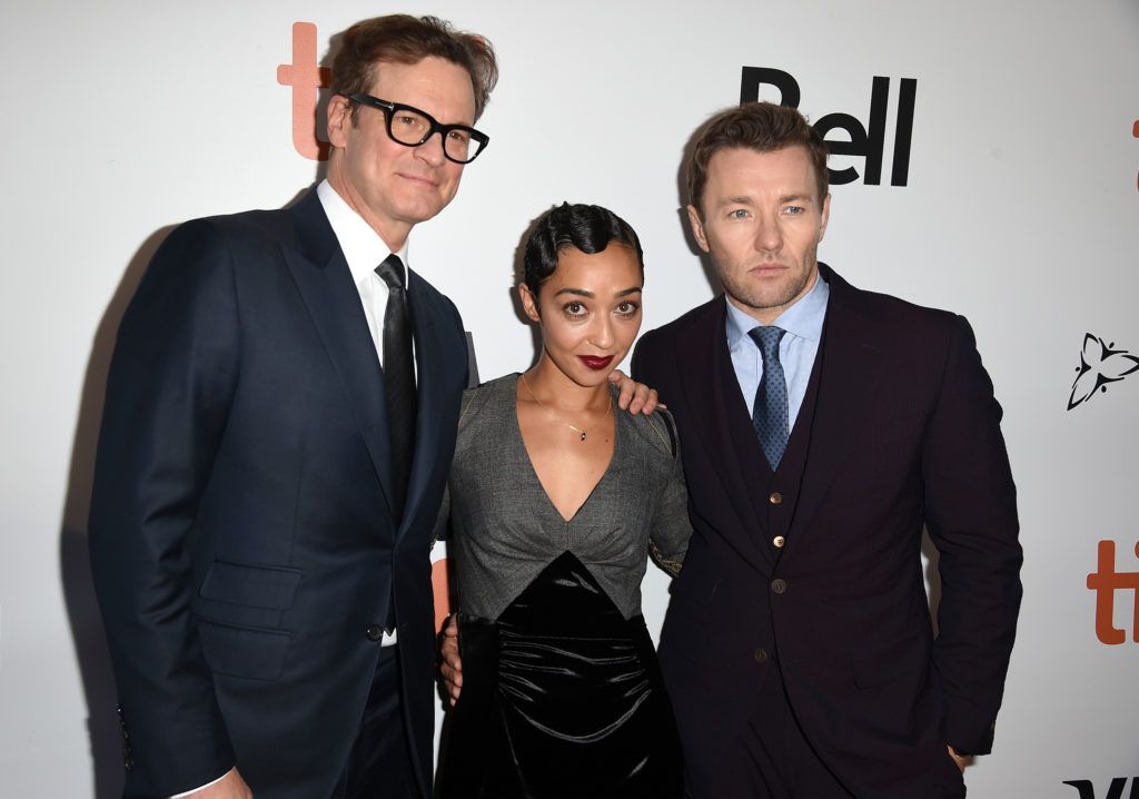Producer Colin Firth, actress Ruth Negga, and actor Joel Edgerton attend the "Loving" premiere during the 2016 Toronto International Film Festival at Roy Thomson Hall on September 11, 2016 in Toronto, Canada.  (Photo by Kevin Winter/Getty Images)