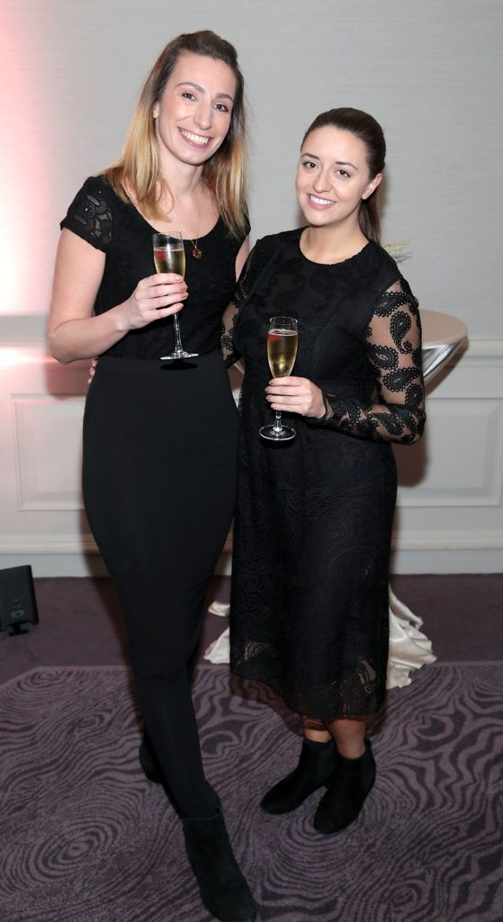 Vicky Jago and Jess Corcoran at the Lancome Christmas Celebration at the Westbury Hotel, Dublin (Pictures: Brian McEvoy).