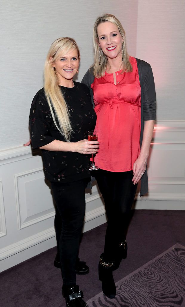 Melanie Morris and Liz  Dwyer at the Lancome Christmas Celebration at the Westbury Hotel, Dublin (Pictures: Brian McEvoy).