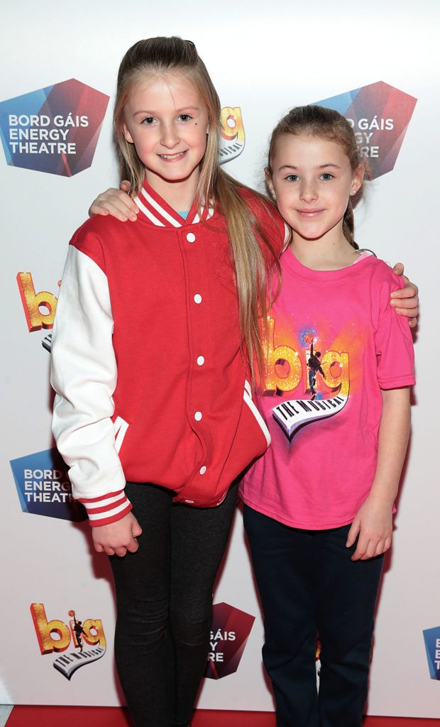 Sisters Shauna McInerney and Rachel McInerney at the European premiere of BIG the Musical at the Bord Gais Energy Theatre, Dublin (Picture: Brian McEvoy).