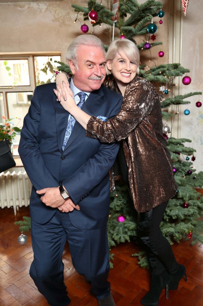 Marty Whelan and Sinead Kennedy, pictured at the National Lottery Christmas Lunch held in the Drury Buildings, Dublin. Pic. Robbie Reynolds