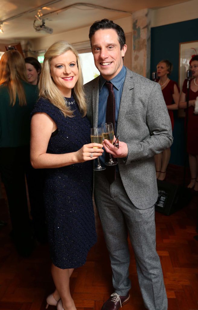 Nuala Carey and Declan Buckley, pictured at the National Lottery Christmas Lunch held in the Drury Buildings, Dublin. Pic. Robbie Reynolds